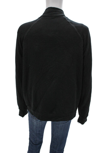 Velvet by Graham & Spencer Womens Bomber Jacket Black Mock Neck Zip Size M