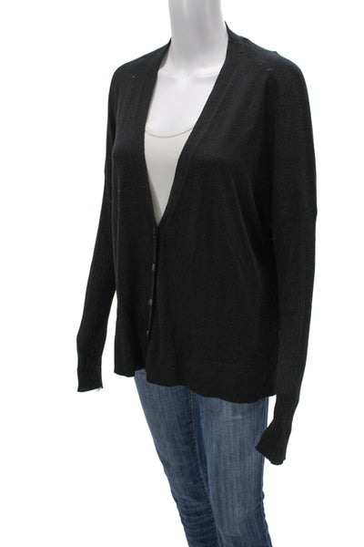 ATM Unisex Black V-Neck Cardigan Long Sleeve Size M
