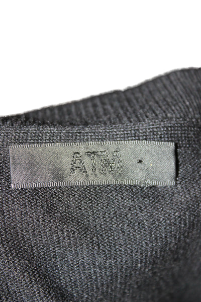 ATM Unisex Black V-Neck Cardigan Long Sleeve Size M