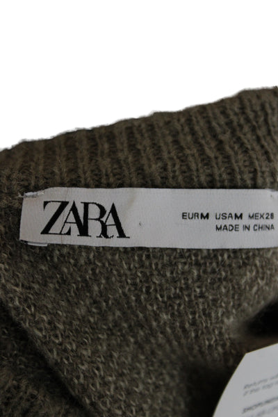 Zara Unisex Cardigan Brown Leopard V-Neck Button Long Sleeve Size M