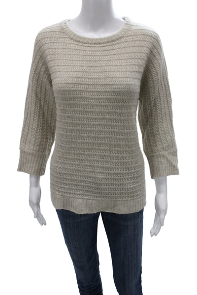 Zadig & Voltaire Unisex Beige Striped Pullover 3/4 Sleeve Size One Size