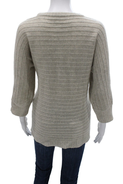 Zadig & Voltaire Unisex Beige Striped Pullover 3/4 Sleeve Size One Size