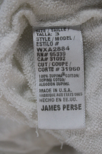 Standard James Perse Women Full-zip Hoodie White Supima Cotton Size 3