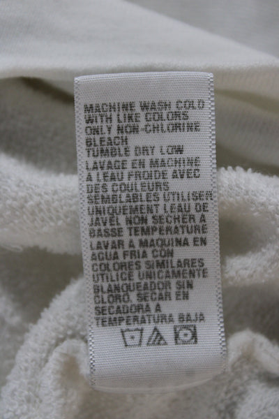 Standard James Perse Women Full-zip Hoodie White Supima Cotton Size 3