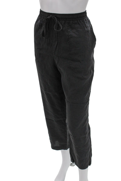 Zara Mens Ankle Cropped Black Drawstring Modal Polyester Pants Size M