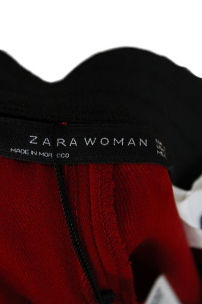 Zara Unisex Sweatpants Red Drawstring 100% Polyester Size S