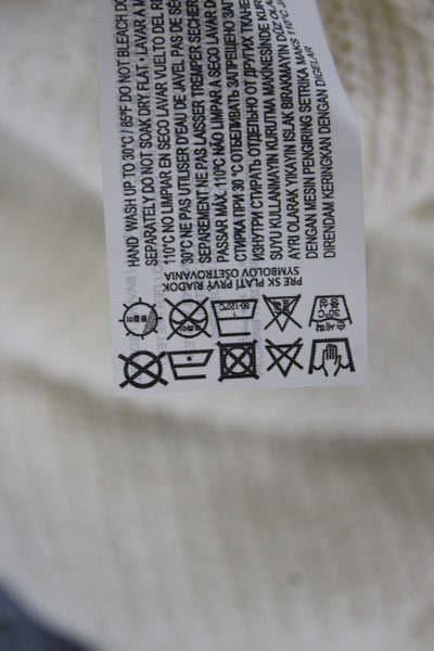 MNG Unisex White Sleeveless Cardigan Vest V Neck Button Sweater Size L