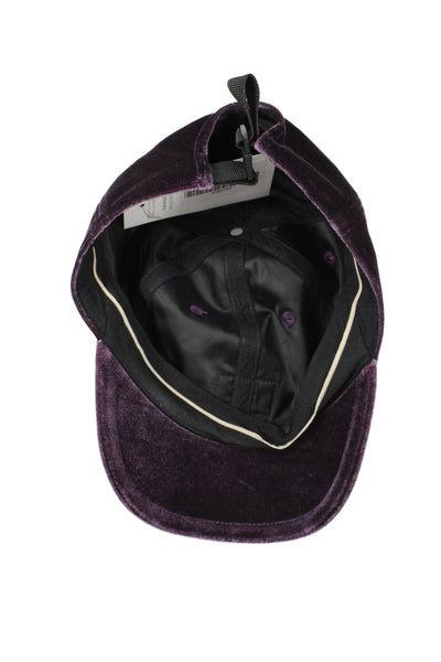Rag & Bone Womens Logo Front Velvet Baseball Cap Hat Purple One Size