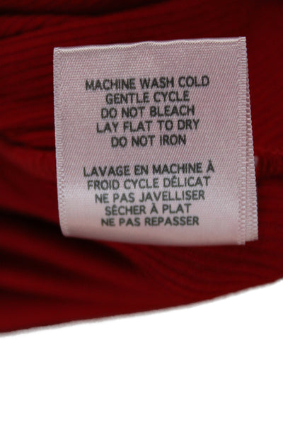 Michael Lauren Women Mock Neck Long Sleeve Red Top Size S