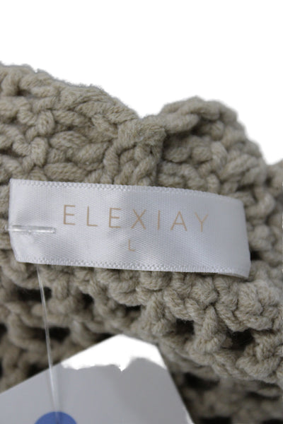 Elexiay Women Mini Skirt Beige Size L