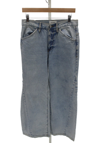 Frame Unisex Wide Leg Light Blue Cotton High Rise Jeans Size 26