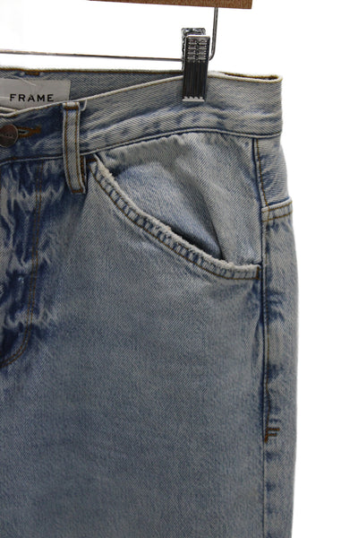 Frame Unisex Wide Leg Light Blue Cotton High Rise Jeans Size 26