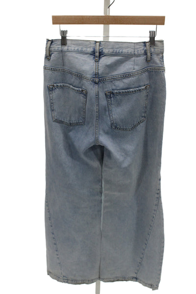 Frame Unisex Wide Leg Light Blue Cotton High Rise Jeans Size 26