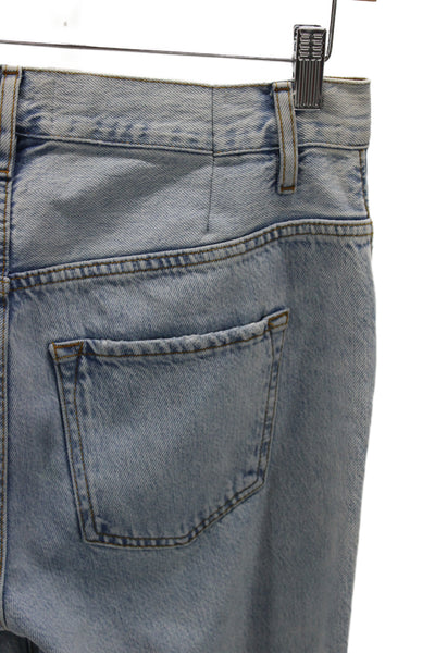 Frame Unisex Wide Leg Light Blue Cotton High Rise Jeans Size 26