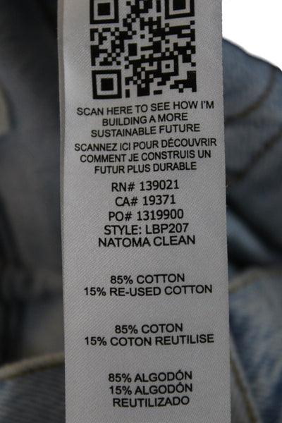 Frame Unisex Wide Leg Light Blue Cotton High Rise Jeans Size 26