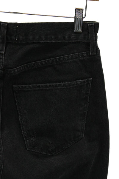 Agolde Women Straight Cropped Dark Gray High Rise Jeans Size 26