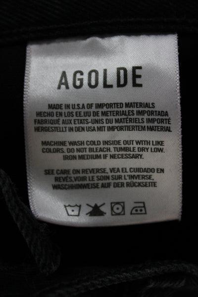 Agolde Women Straight Cropped Dark Gray High Rise Jeans Size 26