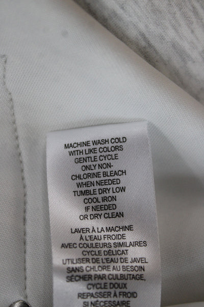 Elie Tahari Women Pullover Hoodie Gray Drawstring Sleeveless Size M