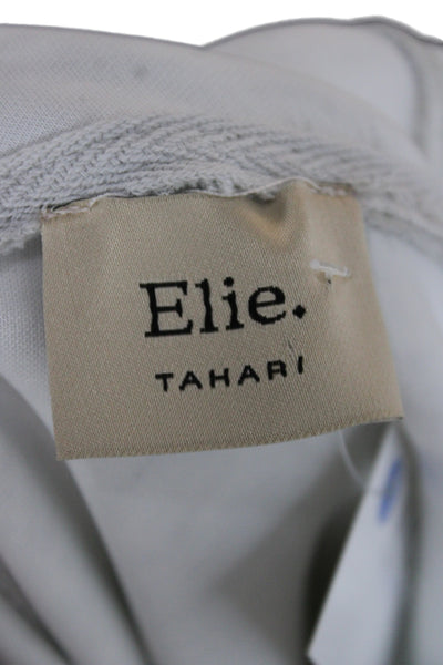 Elie Tahari Women Pullover Hoodie Gray Drawstring Sleeveless Size M