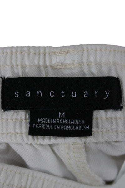Sanctuary Women Ivory Cargo Pants Drawstring Inseam 27in Size M