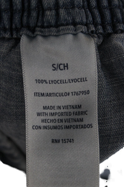 Splendid Women Cropped Jogger Pants Blue Drawstring Lyocell Size S