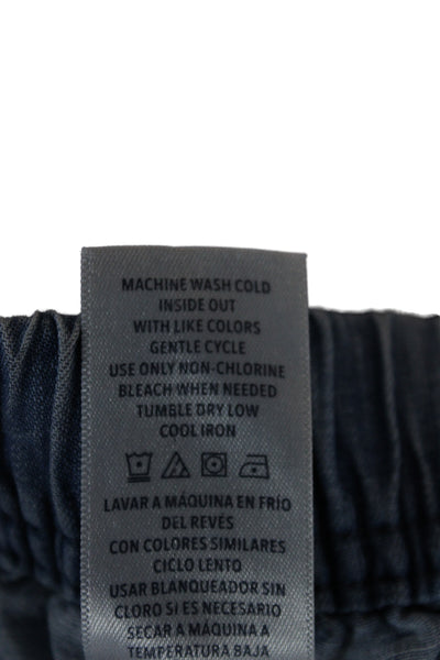 Splendid Women Cropped Blue Lyocell Pants Drawstring Inseam 23in Size S