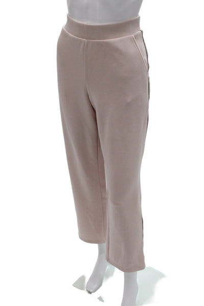 Elie Tahari Women Pullover Sweatshirt Pink V Neck Long Sleeve Size M