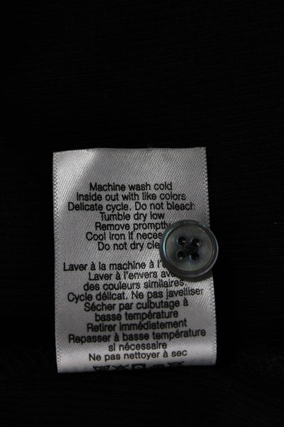 Veronica Beard Women Black 3/4 Sleeve Button Up Blouse Pima Cotton Size S