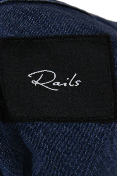 Rails Womens Dark Blue Cowboy Button Up Long Sleeve Top Size S Petite
