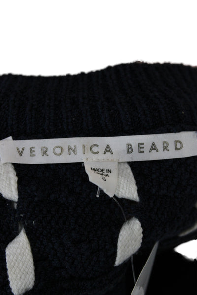 Veronica Beard Unisex V-Neck Pullover Sweater Dark Blue Size S