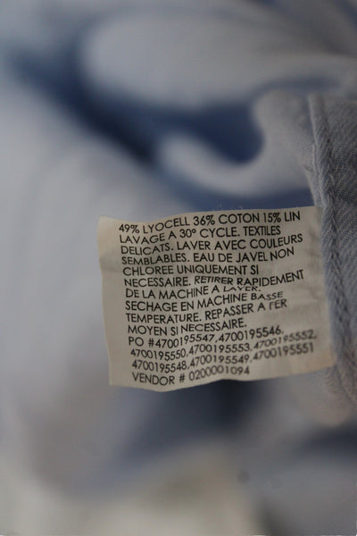 Club Monaco Womens Light Blue Pima Collared Long Sleeve Button-Up Size S