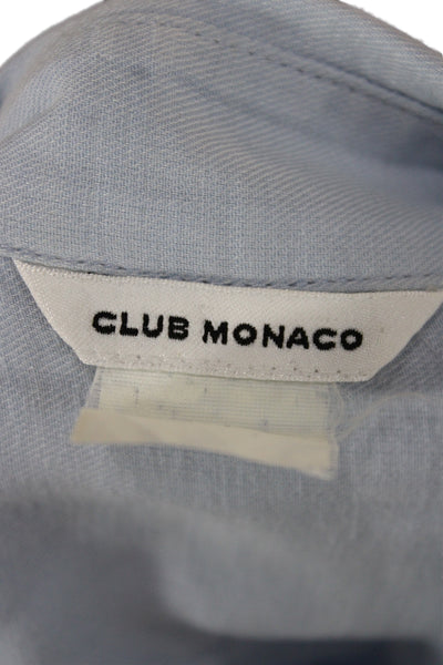 Club Monaco Womens Light Blue Pima Collared Long Sleeve Button-Up Size S