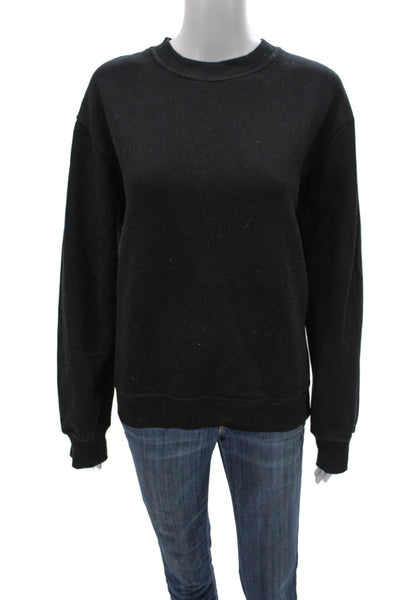 Zara Unisex Pullover Sweatshirts Black Crew Neck Long Sleeve Size M