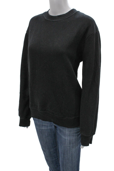 Zara Unisex Pullover Sweatshirts Black Crew Neck Long Sleeve Size M