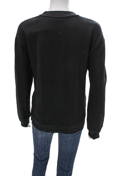 Zara Unisex Pullover Sweatshirts Black Crew Neck Long Sleeve Size M