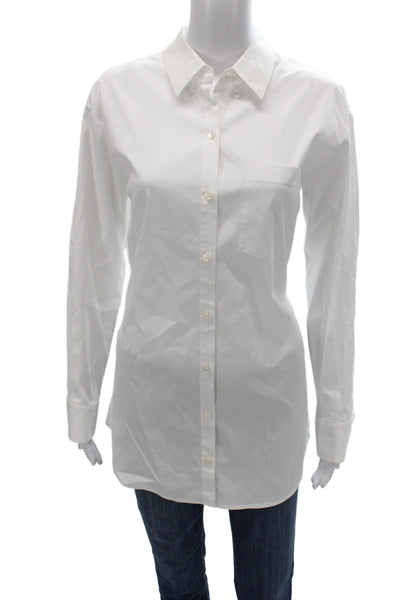 Veronica Beard Women Collared Button-Up Blouse White Long Sleeve Basic Size 2