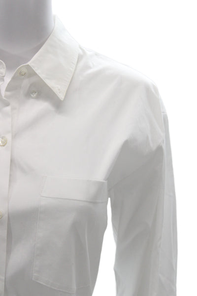 Veronica Beard Women Collared Button-Up Blouse White Long Sleeve Basic Size 2