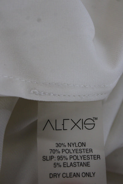Alexis Women White Floral Camisole Crew Neck Button Size S