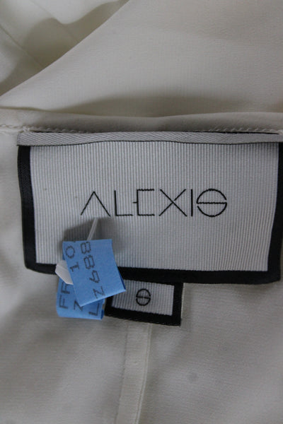 Alexis Women White Floral Camisole Crew Neck Button Size S