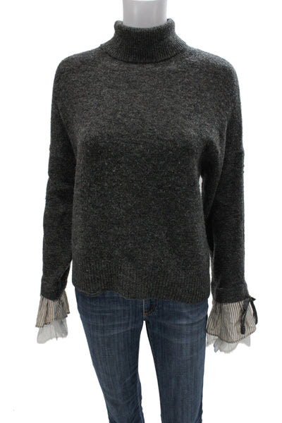 Cinq A Sept Unisex Dark Gray Turtleneck Pullover Sweater Size S