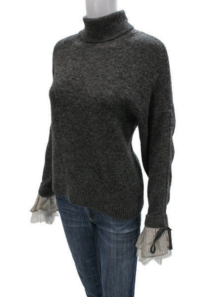 Cinq A Sept Unisex Dark Gray Turtleneck Pullover Sweater Size S