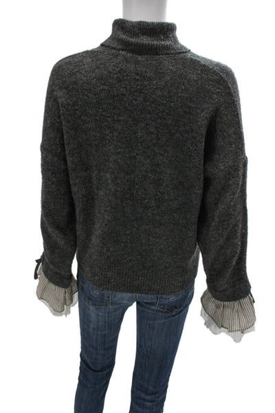 Cinq A Sept Unisex Dark Gray Turtleneck Pullover Sweater Size S