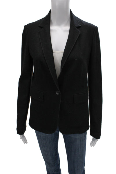 Rag & Bone Womens Black Wool Collared Button Blazer Long Sleeve Size 2