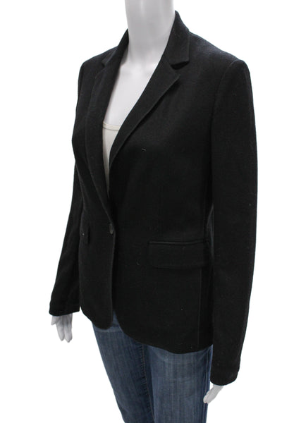 Rag & Bone Womens Black Wool Collared Button Blazer Long Sleeve Size 2