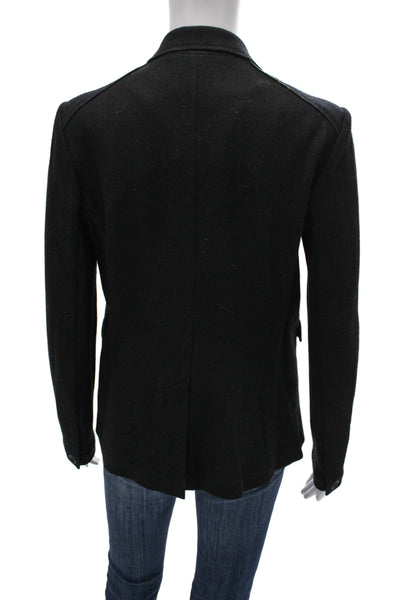 Rag & Bone Womens Black Wool Collared Button Blazer Long Sleeve Size 2