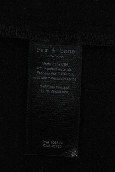 Rag & Bone Womens Black Wool Collared Button Blazer Long Sleeve Size 2