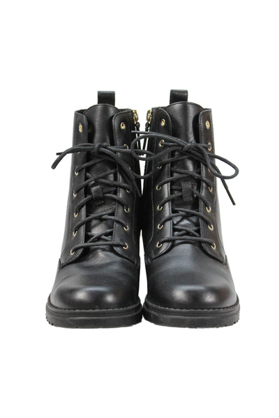 Cole Haan Womens Leather Lace Up Combat Boots Shoes Black Size 8B