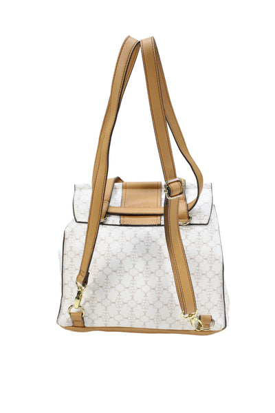 Nanette Lepore Womens Leather Two-Toned Backpack White