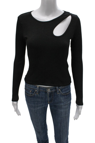 Simon Miller Women Designer Black Button Front Long Sleeve Sweater Size S