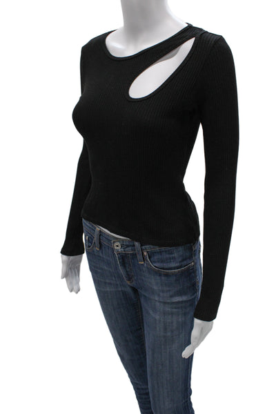 Simon Miller Women Designer Black Button Front Long Sleeve Sweater Size S